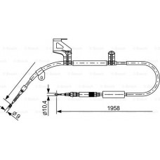 BOSCH 1987477603 - BOSCH VW трос ручн. гальм. задн. лів. A6 98-