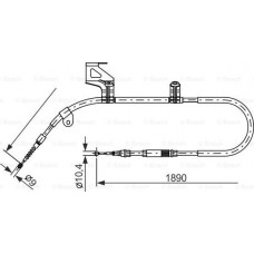 BOSCH 1987477803 - BOSCH VW трос ручного гальма задн. лів. Passat 96-