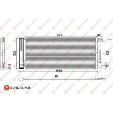 EUROREPAR 1610161480 - Конденсатор, система кондиціонування повітря