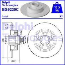 Delphi BG9230RSC - DELPHI RENAULT диск гальмівний задній Megane підш 08- покриття