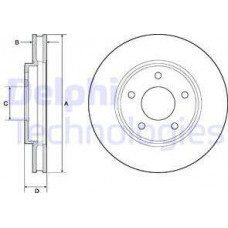 Delphi BG4678C - DELPHI диск гальм. передн. Nissan LEAF 10-