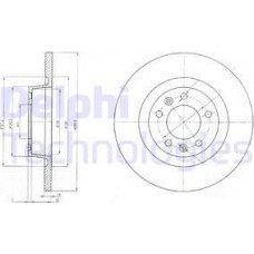 Delphi BG4085 - DELPHI CITROEN диск гальмівний задн.Jumpy.Fiat Scudo.Peugeot Expert 07-