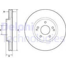 Delphi BG4809C - DELPHI DB гальмівний диск передній SANGYONG ACTYON II 10-12-.KORANDO 11-10-