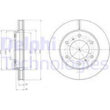 Delphi BG4257 - DELPHI MITSUBISHI диск гальм передн. L200 05-