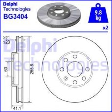 Delphi BG3404 - DELPHI OPEL диск гальмівний вент. передній Astra F.G 95-