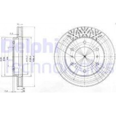 Delphi BG3812 - DELPHI MITSUBISHI гальмівний диск передн.вент.Pajero 00-