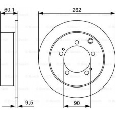 BOSCH 0986479512 - BOSCH MITSUBISHI диск гальмівний Pajero Pinin 1.8-2.0GDI -07