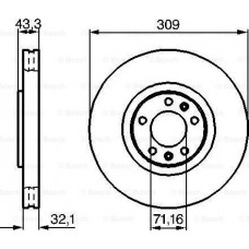 BOSCH 0986479027 - BOSCH гальмівний диск передн. PEUGEOT 607 3.0 v6