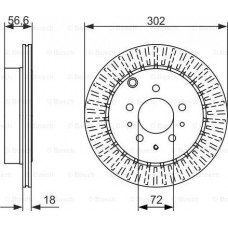 BOSCH 0986479757 - BOSCH  MAZDA гальмівний диск задн.Mazda CX-7