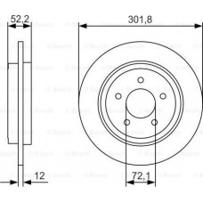 BOSCH 0986479A53 - BOSCH диск гальм. задн. FORD MAVERICK 04-