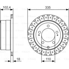 BOSCH 0986479A61 - BOSCH TOYOTA гальмівний диск задн.Land Cruiser 100.Lexus 98-