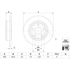 BOSCH 0986479F89 - BOSCH JEEP диск гальмівний задн. Grand Cherokee 17".