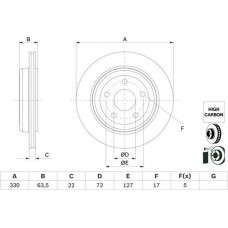 BOSCH 0986479G84 - BOSCH  JEEP диск гальмівний задн. 18".  Grand Cherokee