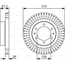 BOSCH 0986479T36 - Диск гальмівний TOYOTA 4Runner-FJ Cruiser F 4.0-4.7 02>> - кратн. 1 шт