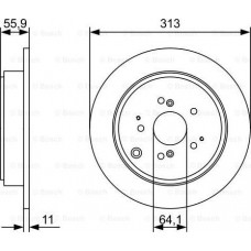 BOSCH 0986479W23 - Диск гальмівний ACURA-HONDA MDX-MR-V-Pilot R 3.5 05>>