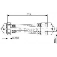 BOSCH 1987481072 - BOSCH FORD шланг гальмівний задн. внут. лів-прав Transit 00-