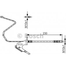 BOSCH 1987481161 - BOSCH OPEL шланг гальмівний задн. лів. Astra H барабан