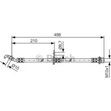 BOSCH 1987481380 - BOSCH TOYOTA шланг гальмівний задн.Lexus RX