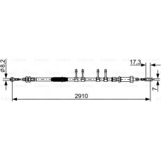 BOSCH 1987482447 - BOSCH FIAT трос ручного гальм.передній Ducato 06-