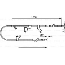 BOSCH 1987482428 - BOSCH OPEL трос ручного гальма лів. AGILA 08-. SUZUKI SPLASH 08-