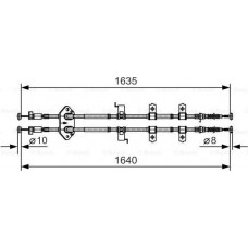 BOSCH 1987482054 - Тросовий привод, стоянкове гальмо