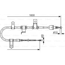 BOSCH 1987482073 - BOSCH HYUNDAI трос гальмівний лів. без ABS Getz