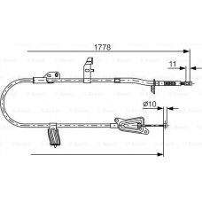 BOSCH 1987482305 - BOSCH  NISSAN трос ручн.гальма лів.Primera 02-