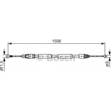 BOSCH 1987482388 - BOSCH RENAULT трос ручного гальма задн. пр. Trafic 01- 1603mm-1465mm