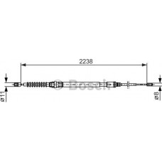 BOSCH 1987482373 - BOSCH PEUGEOT трос ручного гальма задн 508 I. 508 SW I