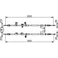 BOSCH 1987482709 - BOSCH FORD трос ручного гальма задн. KUGA II 16-