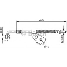 BOSCH 1987476567 - BOSCH FORD шланг гальмівний передн. прав. Escort-Orion 90-