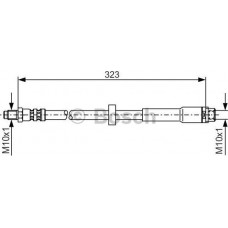 BOSCH 1987476293 - BOSCH  AUDI гальмівний шланг задн.A6 04-