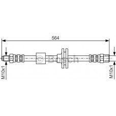 BOSCH 1987476752 - BOSCH шланг гальмівний перед. DB W140  526mm