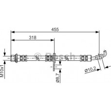 BOSCH 1987476727 - BOSCH TOYOTA шланг гальмівний передн. лів.Corolla 92-