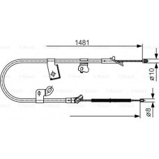 BOSCH 1987477919 - BOSCH трос ручного гальма прав. TOYOTA YARIS -05