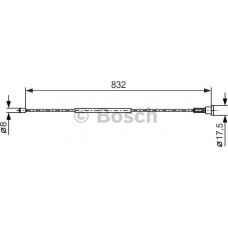 BOSCH 1987477661 - BOSCH OPEL трос ручного гальма задн. прав. Corsa C 01- бараб.