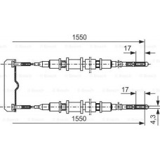 BOSCH 1987477250 - Тросовий привод, стоянкове гальмо