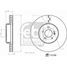 Febi Bilstein 175168 - FEBI диск гальм. передн. DB CLS 17-