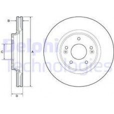 Delphi BG4931C - DELPHI HYUNDAI диск гальмівний передн. i30 17-. Tucson 15-