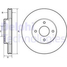 Delphi BG4454 - DELPHI NISSAN диск гальмівний передн.Micra 11-