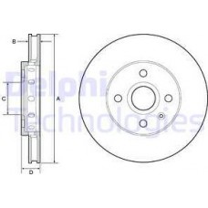 Delphi BG4647C - DELPHI VW диск гальмівний передн.Up.Load.Skoda Citigo.Seat 11-