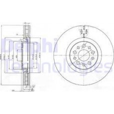 Delphi BG3898 - DELPHI CITROEN диск гальм. передн. C8. FIAT Ulysse. PEUGEOT 807