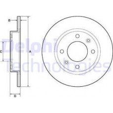 Delphi BG2572 - DELPHI PEUGEOT гальмівний диск задній 405