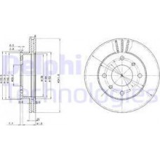 Delphi BG2632 - DELPHI NISSAN диск гальмівний передній Primera 1.6 16V 90-