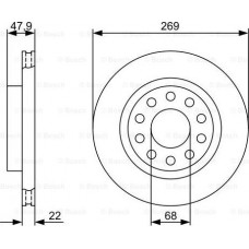 BOSCH 0986479366 - BOSCH VW AUDI диск гальм. задній A6 -05