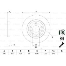 BOSCH 0986479E55 - BOSCH диск гальм. задн. MAZDA CX-3 15-