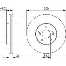 BOSCH 0986479R47 - BOSCH HONDA диск гальм. передній Accord 03-