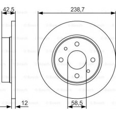 BOSCH 0986479R61 - Диск гальмівний LADA 2108-2109-Samara-110-115 F PR2