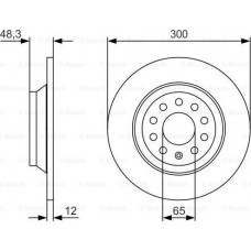 BOSCH 0986479V01 - BOSCH VW диск гальм задн. Passat 14-. Golf. Tiguan
