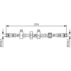 BOSCH 1987481539 - BOSCH VW шланг гальмівний передній лів.T4 97-